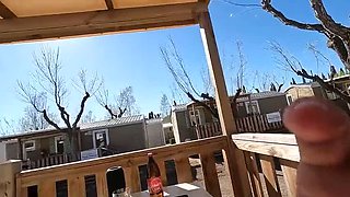 Hot Mature Couple Outdoor Blowjob on Terrace - Swallowing Cum in HD