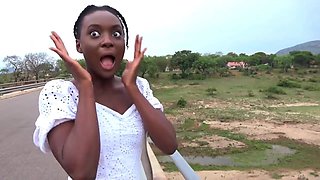 Her Boyfriend Kept Calling... This BIG TITS EBONY Good Girl Still Did Outdoor Car Fun - Amateur