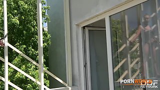 Handcuffed blondie Florane Russell dominated in big tits fetish bangarang