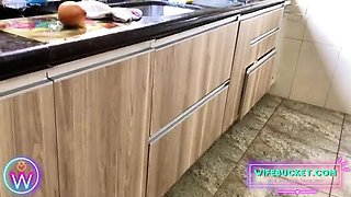 Wifebucket Amateurs - Hot Wife in Sexy Lingerie Fucks in the Kitchen Instead of Making Breakfast