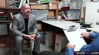 Redhead teen got fucked because she helped a stepdad thief