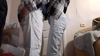 Married lesbian gifriends secretly have sex while their husbands watch football in the next room