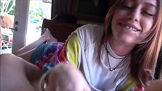 Sensual brunette shares passionate lesbian blowjob moments