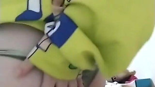 Double Amputee Masturbates with Dildo on Living Room Table