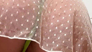 Girl in a Bikini Takes a Shower and Ends up Dirtier. Cumshot in Mouth
