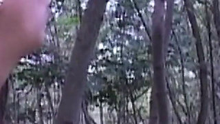 Big Slut with Hairy Pussy Gets Fucked in the Woods by 2 Cocks