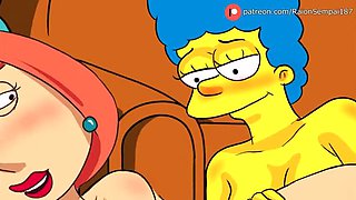 Marge & Lois Unleashed: Hot Lesbian MILF Anal & Cumshot Compilation in 3D Hentai