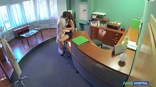 Fake Hospital - Stunning Red Head Helen Gives Blowjob for Job Security in Hospital Office Before Getting Hard Sex