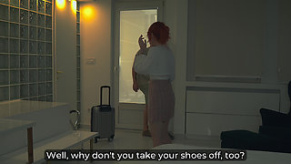 Step Mom Shares Bed with Step Son in Hotel - Creampie Shock!