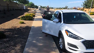 Thick BBW wife public nude blowjob! BadBlondieMonroe