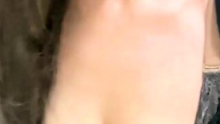 Amateur young teen solo masturbation on her livingroom