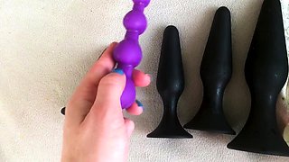 Stacked brunette goes solo toys and masturbation
