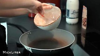 Young Brunette Teen with Giant Ass Loves Pancakes and Morning Fuck in Kitchen