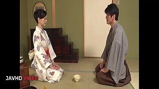 Mature Japanese star Miria Hazuki takes on two partners in steamy DP action