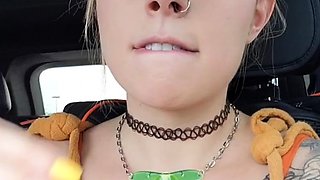 Perfect blond making solo masturbation