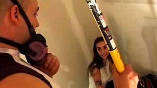 SMALL TIT BRUNETTE TATTOOED TEEN GIRLFRIEND CAUGHT IN SHOWER