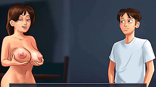 Summertime saga: stepson fingers his stepmom's pussy ep 187
