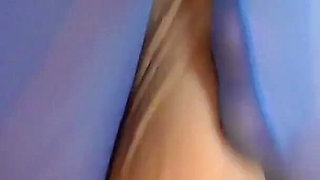 Blue Nylons Foot Play Foot Job