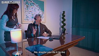 The lawyer's secretary does everything to get fucked in the office - Blowjob