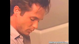 Melissa Monet sucks big cock in lingerie and takes cum in mouth - classic MILF blowjob