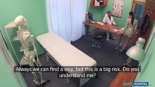 My nurse caught me hardcore a patient over my desk - fake clinic