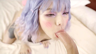 Teen Gives Juicy Blowjob and Facial. Karneli Bandi