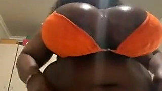 Ebony BBW Ass Clapping & Tits Worship