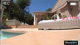 Boss Catches Skinny Nanny Aidra Fox Playing With Her Tight Pussy Almost Fired