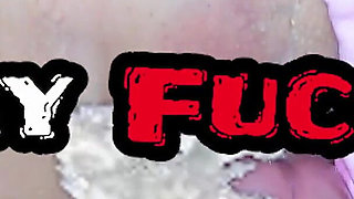 18 Petite Shaved Pussy Rubbing Cock with Huge Cum