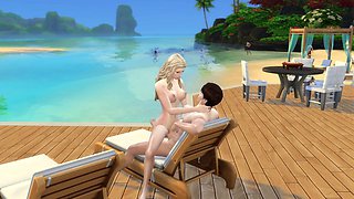 Duo in love have fuckfest in public on the beach