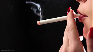 Amazing and Sexy Russian Babe Smoking Cigarette