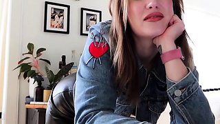 Tattooed light-haired girlfriend gives Point of view blowjob