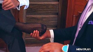 Denis Vega and Salvador Mendoza in Suits Posing for Doggy POV Anal