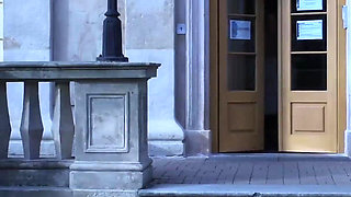 Public High Heels Walking, Worn Pantyhose and Foot Play