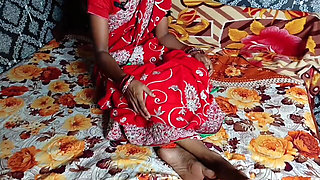 My Friend's Wife Came Over; She Was Wearing a Red Saree and a Red Panty-and-bra Set. I Lubed Her up and Pounded Her Hard