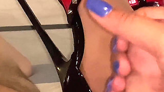 My Wife Makes Me Cum on Heels and Pantyhose POV