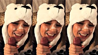 Real amateur college coed teens blowjob cumshot