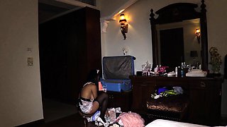 Curvy Thai maid makes guy cheat with her