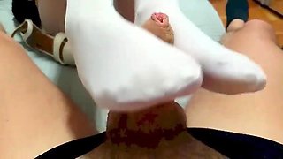 Preview - 20 mins of COUGAR toying with a spear with soles, high-heeled shoes, and tights