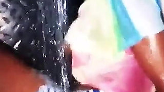 Having Fun in Shower, Tasting My Big Cock in Her Pussy BBC MILF
