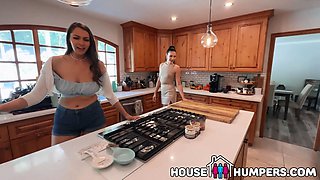 Desperate realtor calls buyer over for dual bj & collective pecker threesome