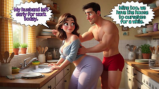 Stepmom's Forbidden Laundry Secret While on the Phone (AI generated)