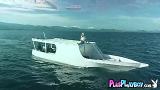 Beautiful blond hair babe mom shows horny body