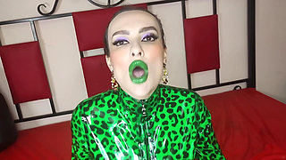 I Seduce You with My Glossy Green Minty Lips and Kisses and Shiny Latex