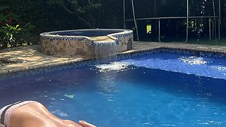 Busty Curvy Latina Gal Lets Her Masseur Fuck Her Hard & Cum On Her Big Ass After a Massage By the Pool