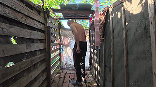 4K Chubby Girl Soaps Big Wet Tits Beside His Huge Cock in Outdoor Shower