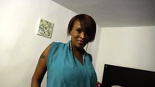 BIG TITS EBONY MILF gets rough ANAL railing