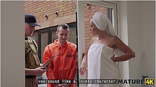 Mackenzie Page And Sam Bourne In Blonde Cougar With Massive Boobs Was So To A Robber So She Gave Him A Deep Throat