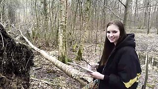 busty girl gets rough fucked in the forest