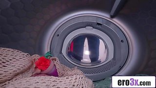 Nasty COUGAR Caught Romping Her Fucktoy on Laundry Day
